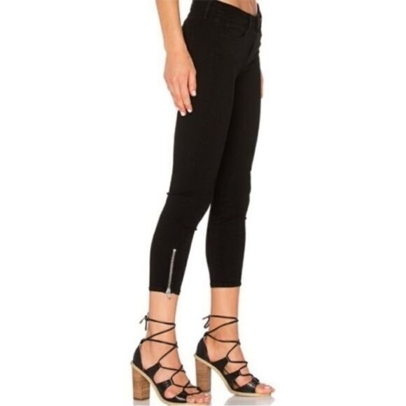 L'AGENCE Margot High-Rise Skinny Black Noir Jeans 24 - Picture 1 of 10